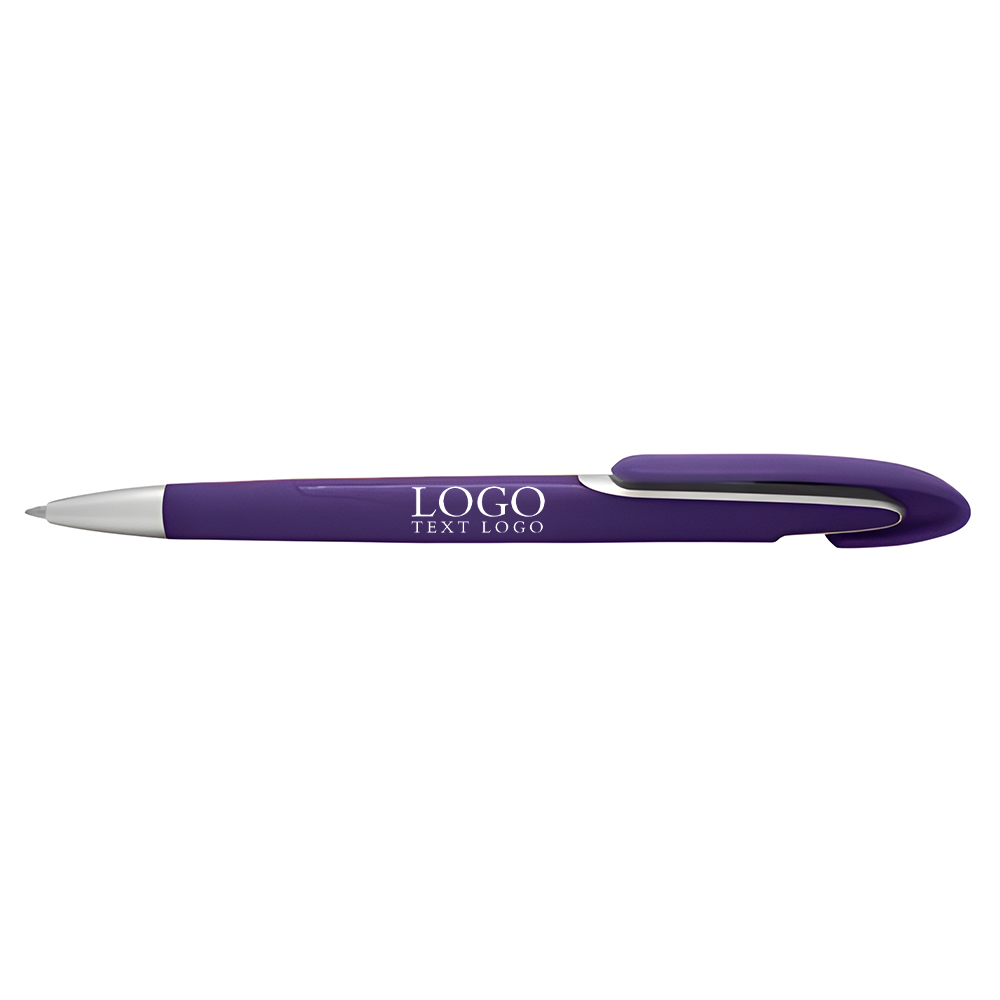 Push-type multi-color ballpoint pen purple with logo