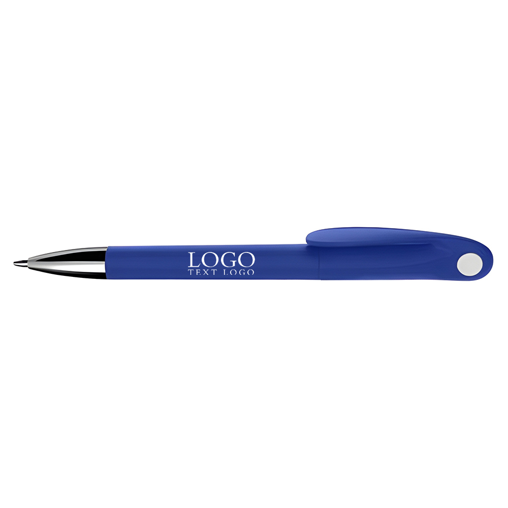 Simple multi-color ballpoint pen dark blue with logo