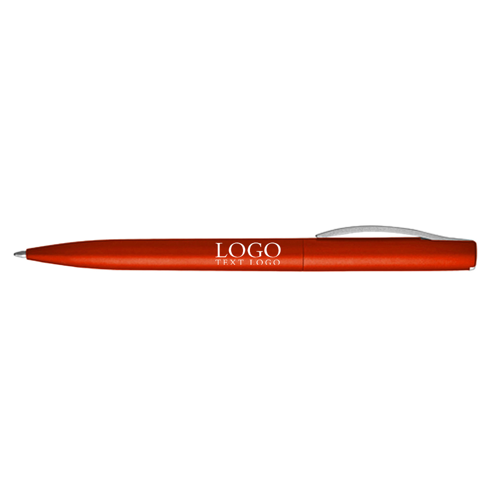 Twist-type metal color stem plastic ballpoint pen orange with logo