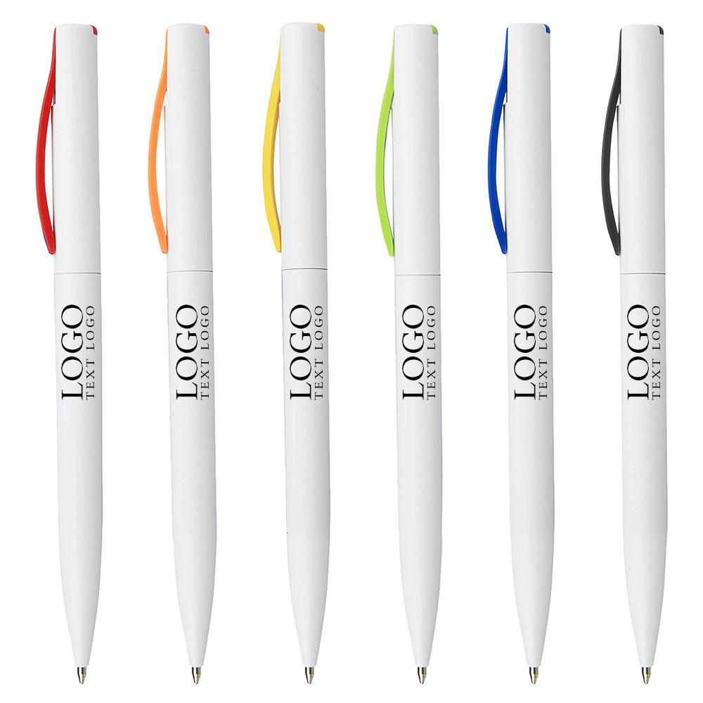Twist-type white-stem plastic ballpoint pen