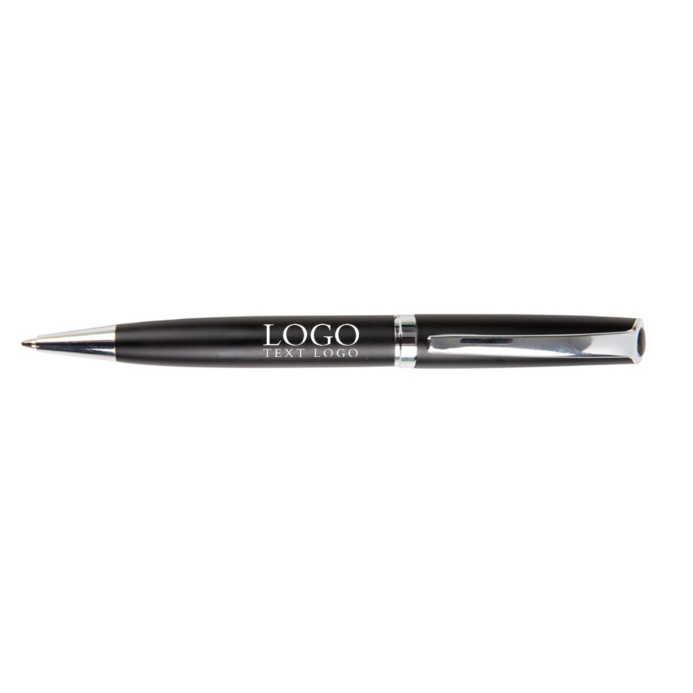 Custom Business Black Silver Metal Ballpoint Pen with logo