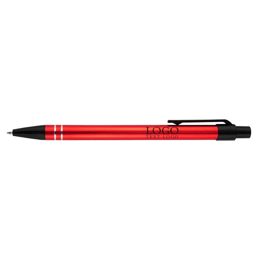 Custom Metal gel ballpoint click pen red with logo