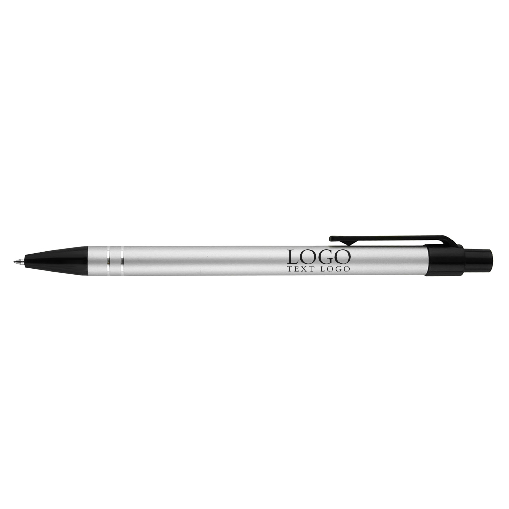 Custom Metal gel ballpoint click pen white with logo