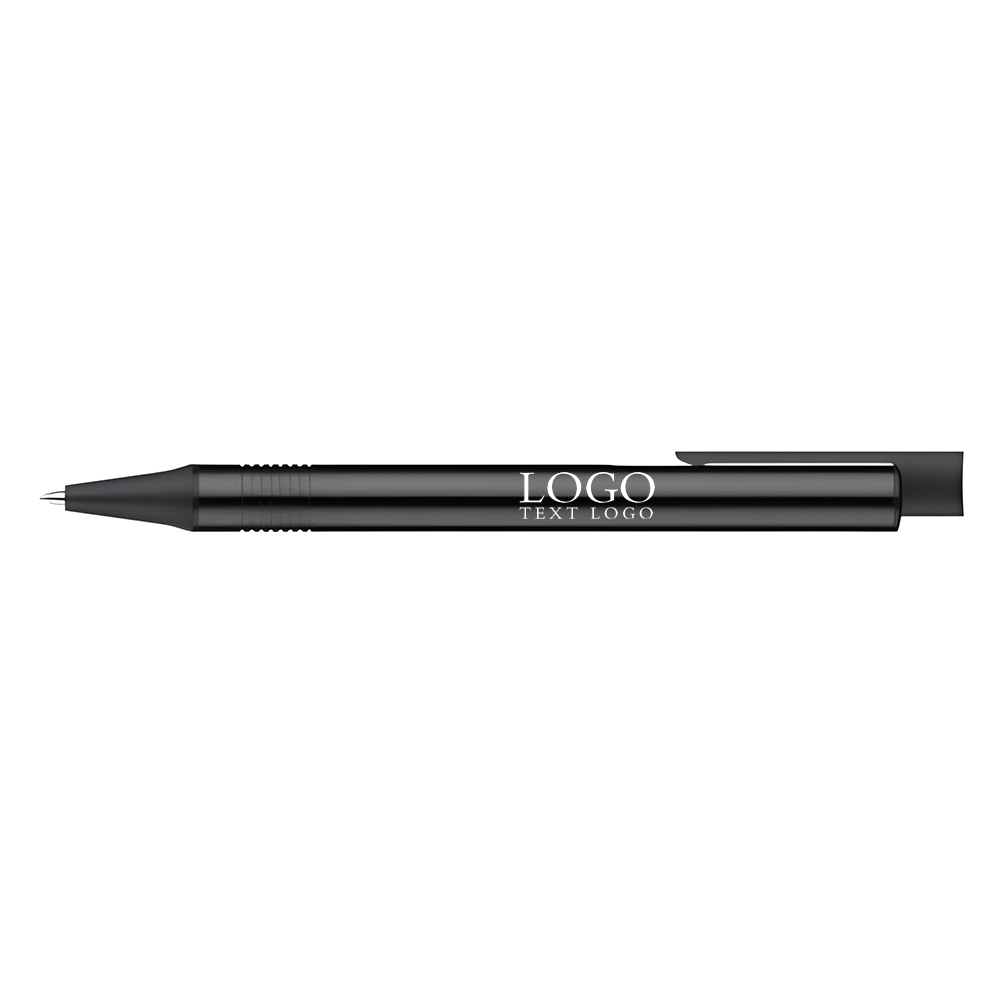 Metal black gel pen ballpoint pen push type with logo