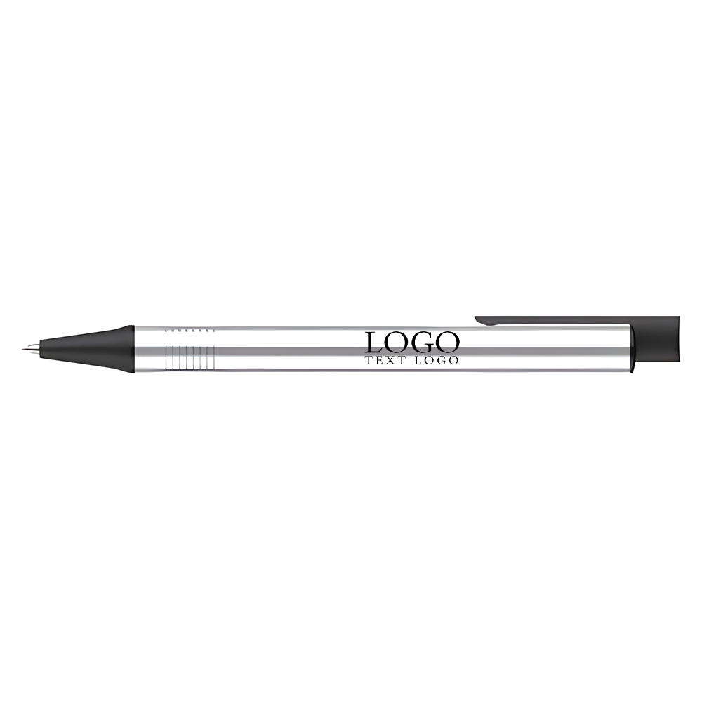 Metal gel pen ballpoint pen push type with logo white