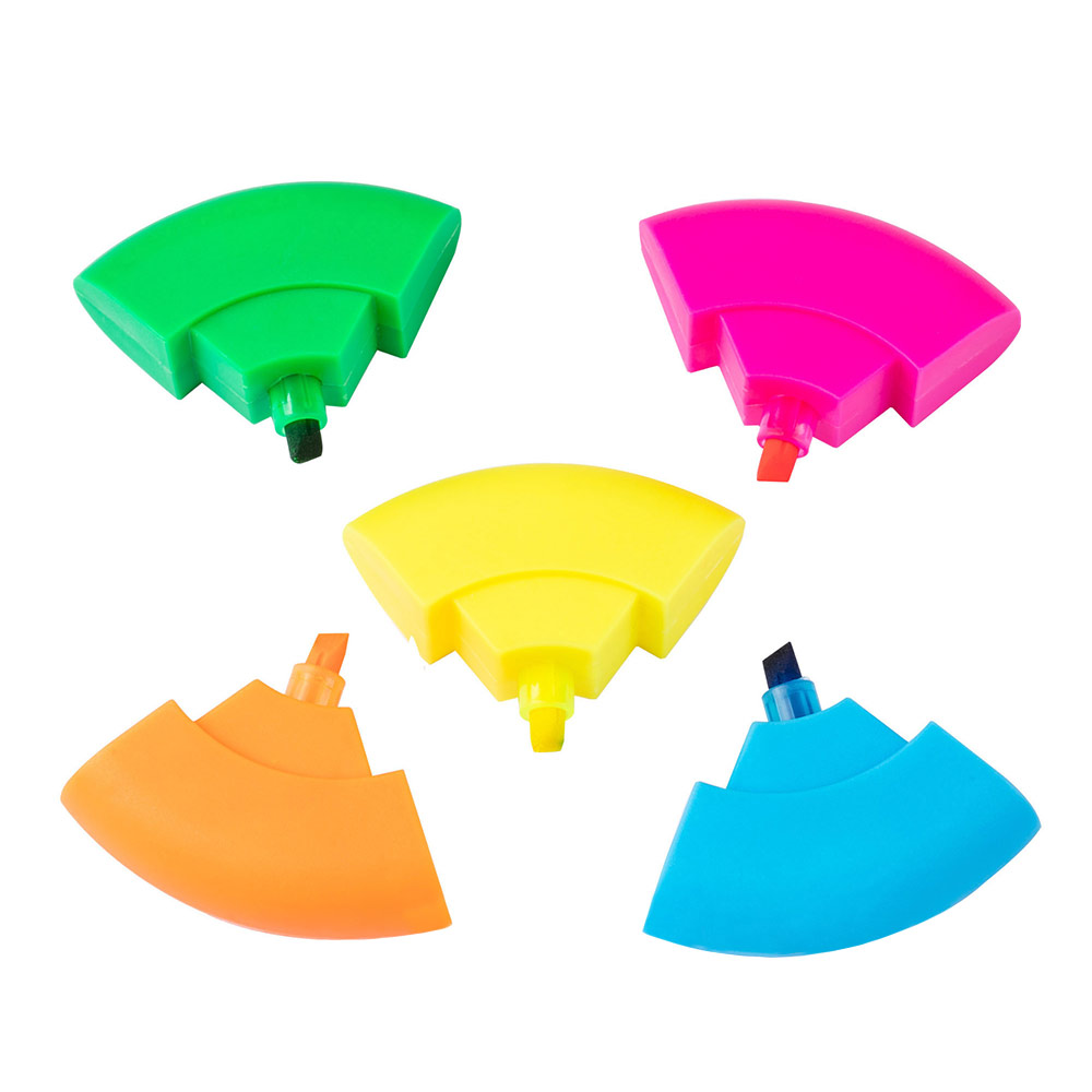 Personalized Colored disc highlighter 5 colors oblique tip marker