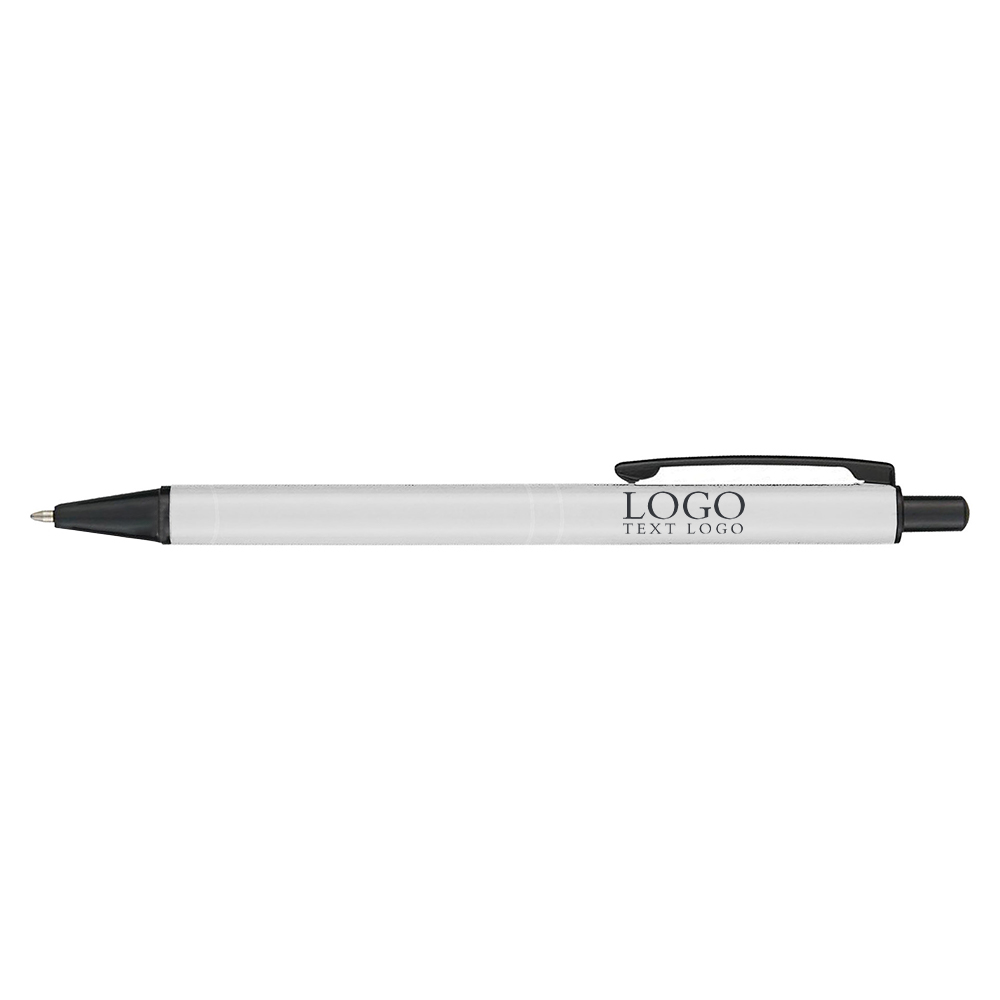 Personalized metal gel allpoint click pen white with logo