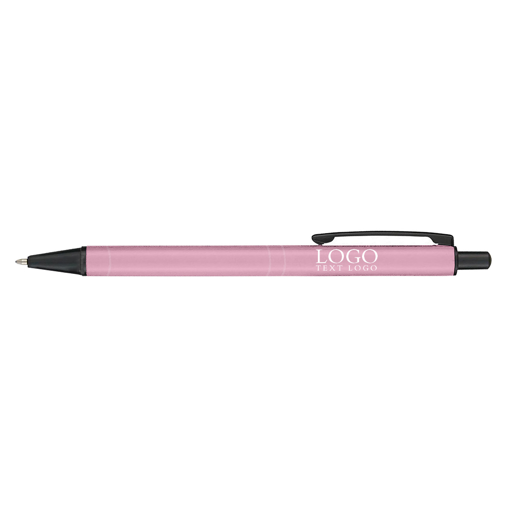 Personalized metal gel pen ballpoint click pen pink with logo