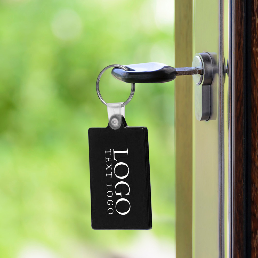 Advertising Rectangle Soft Plastic Keychain