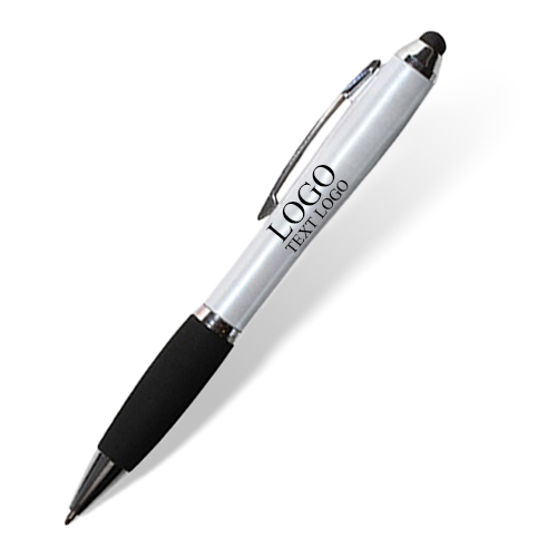 Custom Pearl White Plastic Pen with Stylus