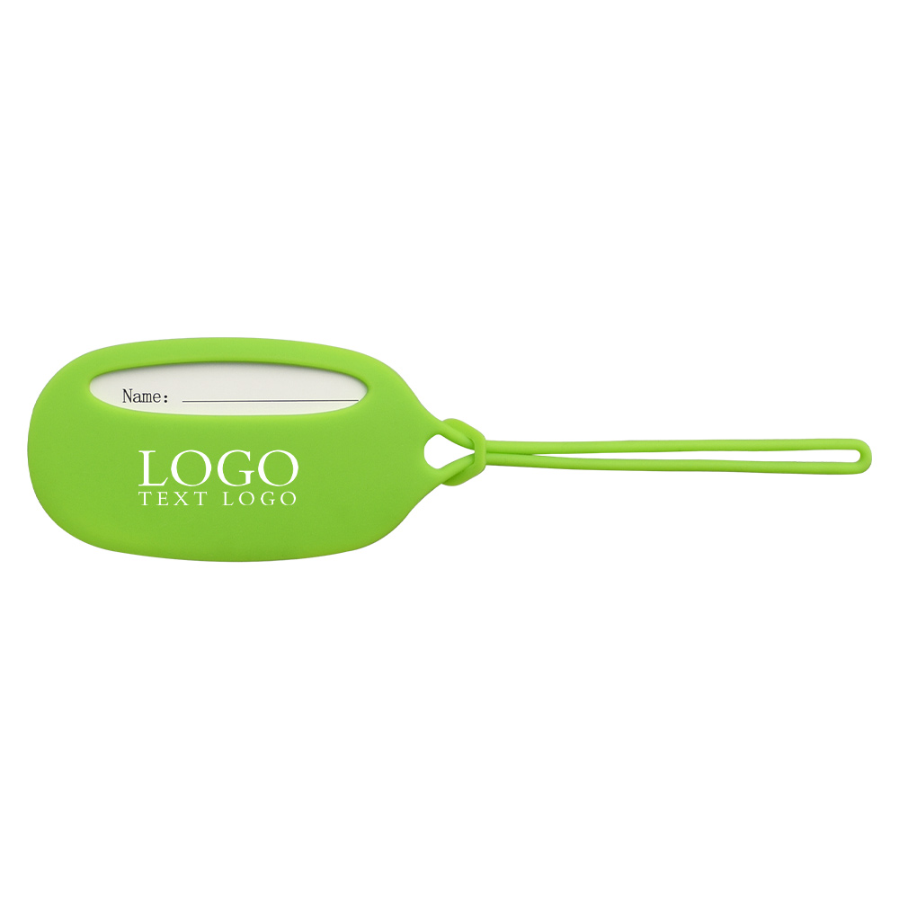 Bright Silicone Bag Tags Green with Logo