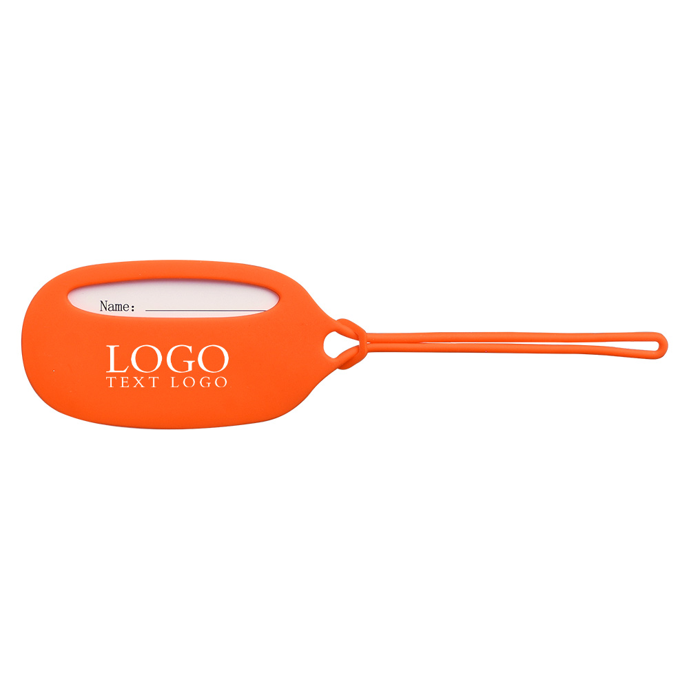 Bright Silicone Bag Tags Orange with Logo
