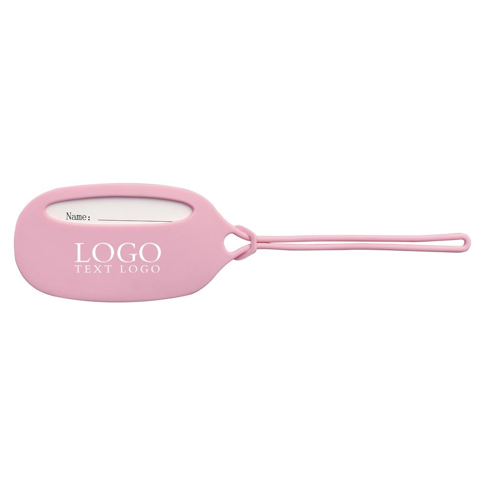 Bright Silicone Bag Tags Pink with Logo