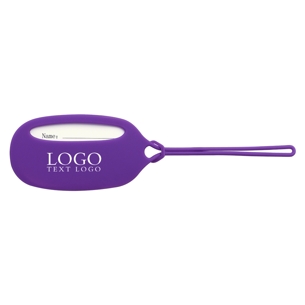 Bright Silicone Bag Tags Purple with Logo