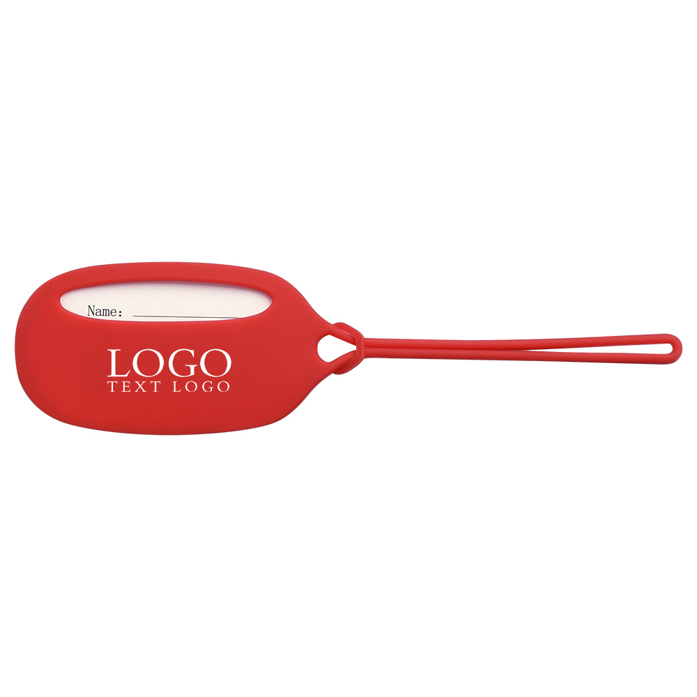 Bright Silicone Bag Tags Red with Logo