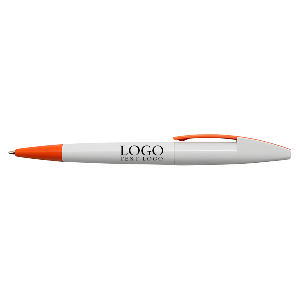 Contemporary Twist Action Ballpoint Pen orange with logo