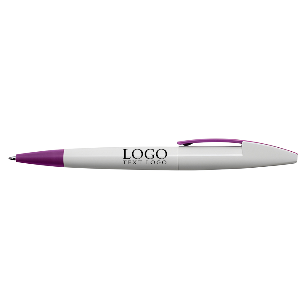 Contemporary Twist Action Ballpoint Pen purple with logo