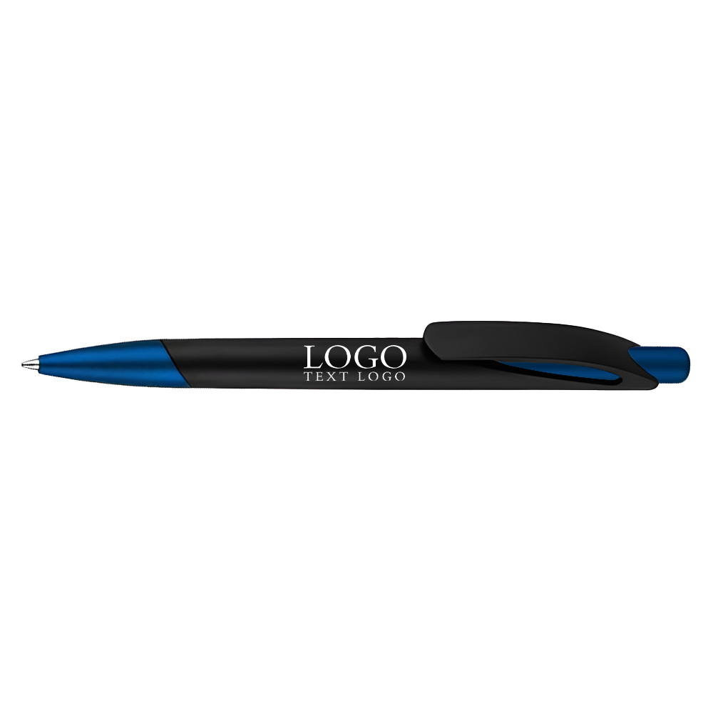Custom Plastic Slimster Click Pen blue with logo