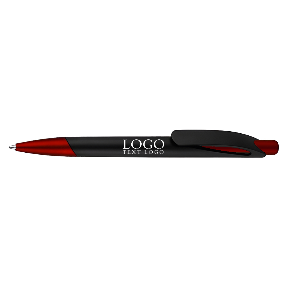Custom Plastic Slimster Click Pen red with logo