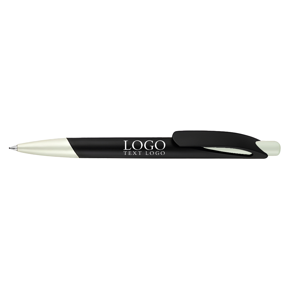 Custom Plastic Slimster Click Pen white with logo