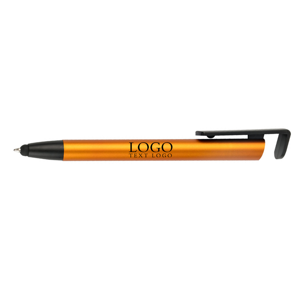 Custom iSlimster Stylus Plastic Pens orange with logo