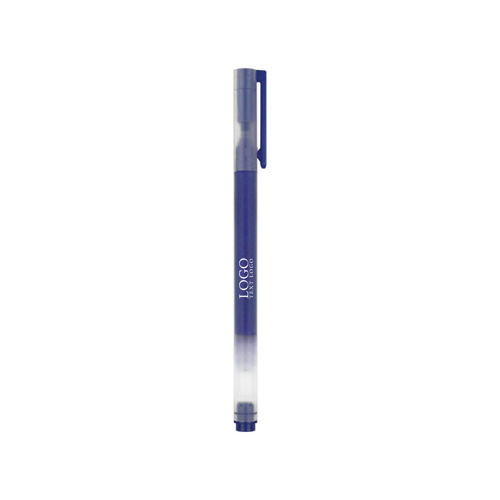 Customized Brittany Stick Plastic Ballpoint Pen blue with logo