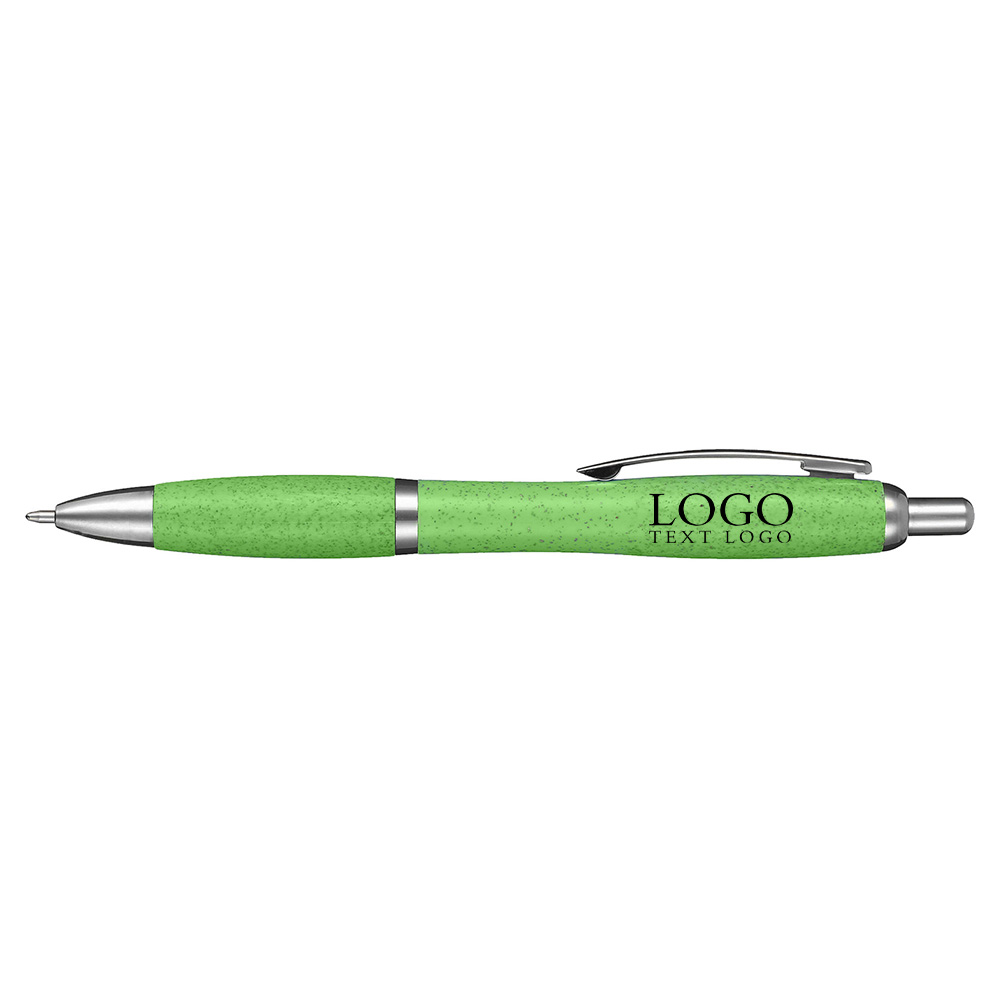 Customized Unique Retractable Pens green with logo