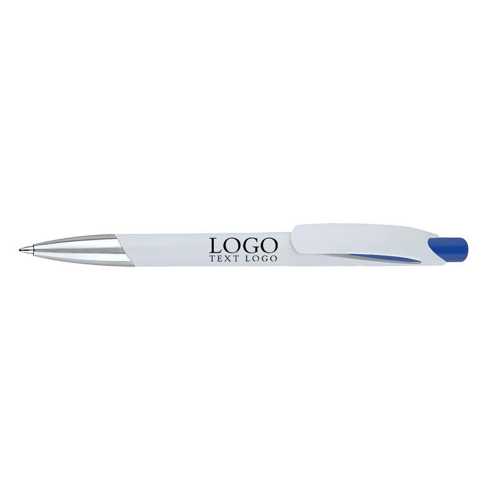 Full color Slimster Click Action Pen dark blue with logo