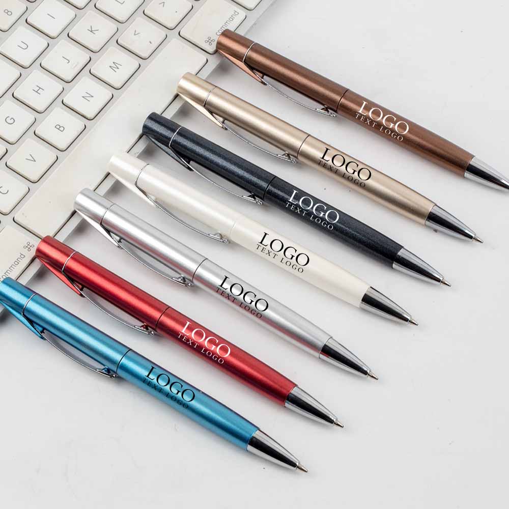 Stylo à bille personnalisé en métal argenté brillant