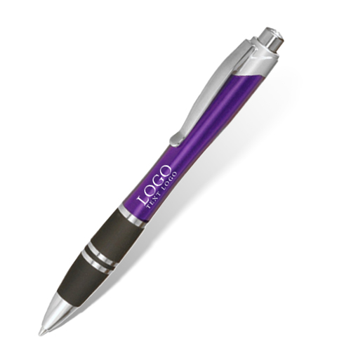 Promotional Silver Accent Grip Plastic Pen