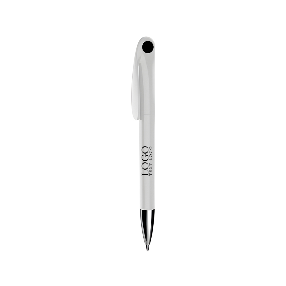 Advertising Ballpoint Pen-  Pure White Barrel Signature Pen+black with logo