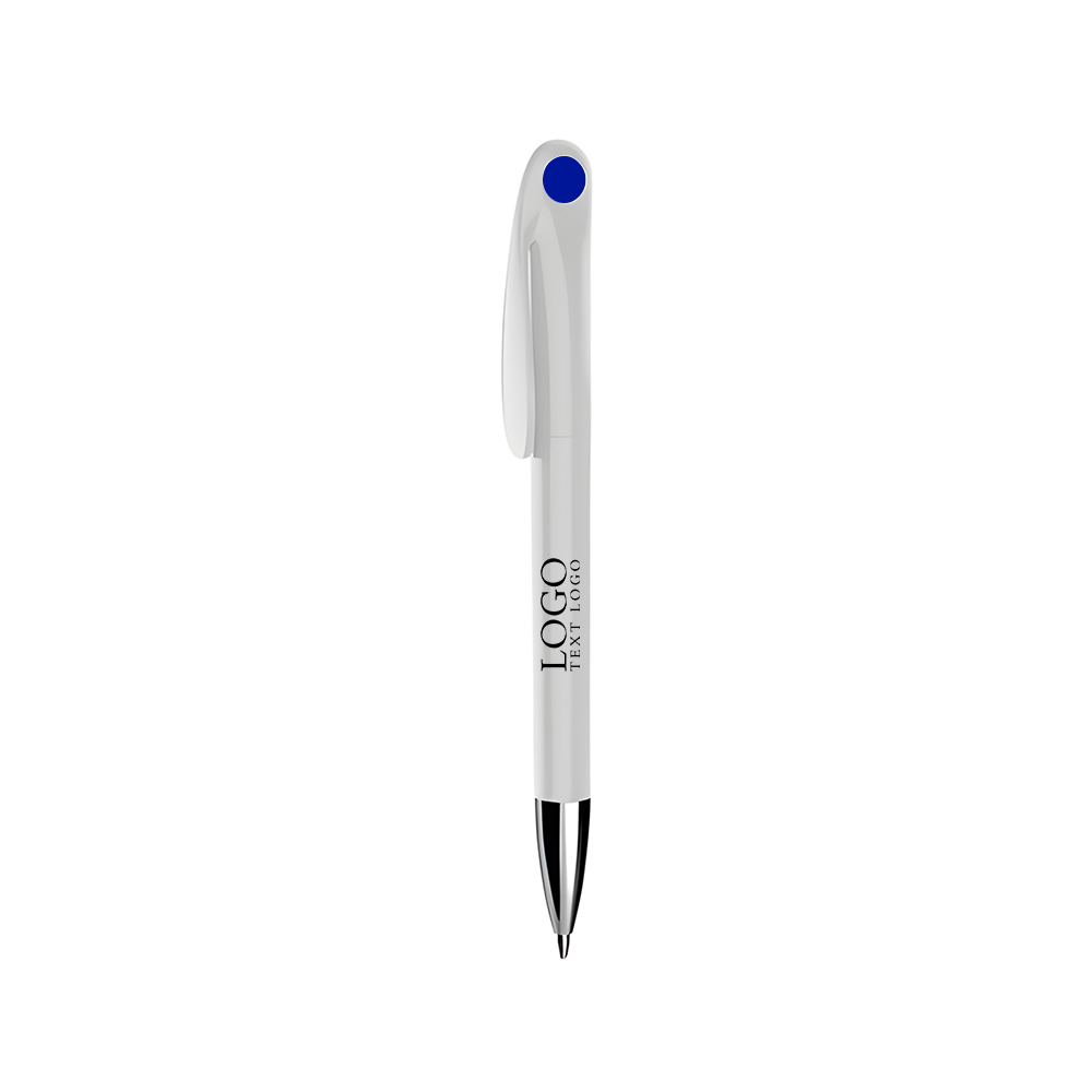 Advertising Ballpoint Pen-  Pure White Barrel Signature Pen+blue with logo