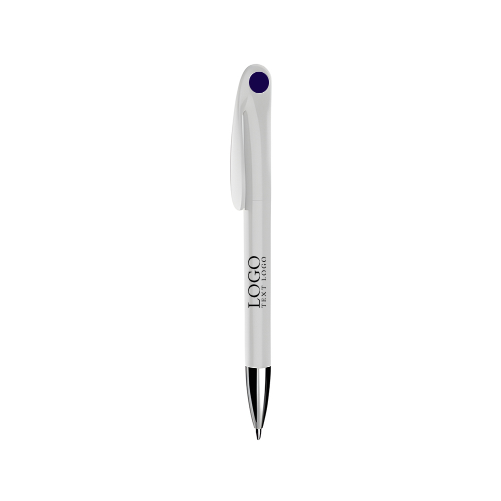 Advertising Ballpoint Pen-  Pure White Barrel Signature Pen+purple with logo