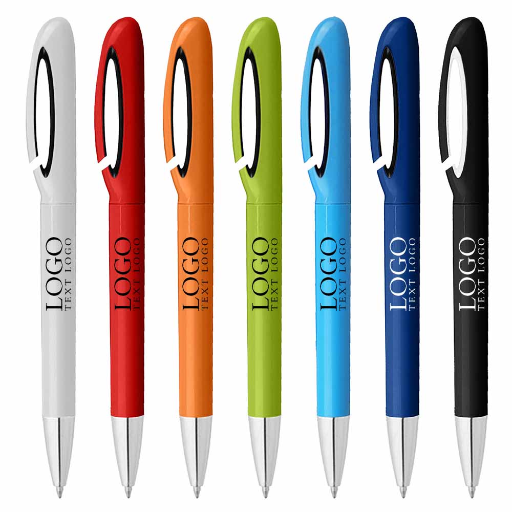 Bubble Plastic Ballpoint Pen with Colored Rotating Barrel