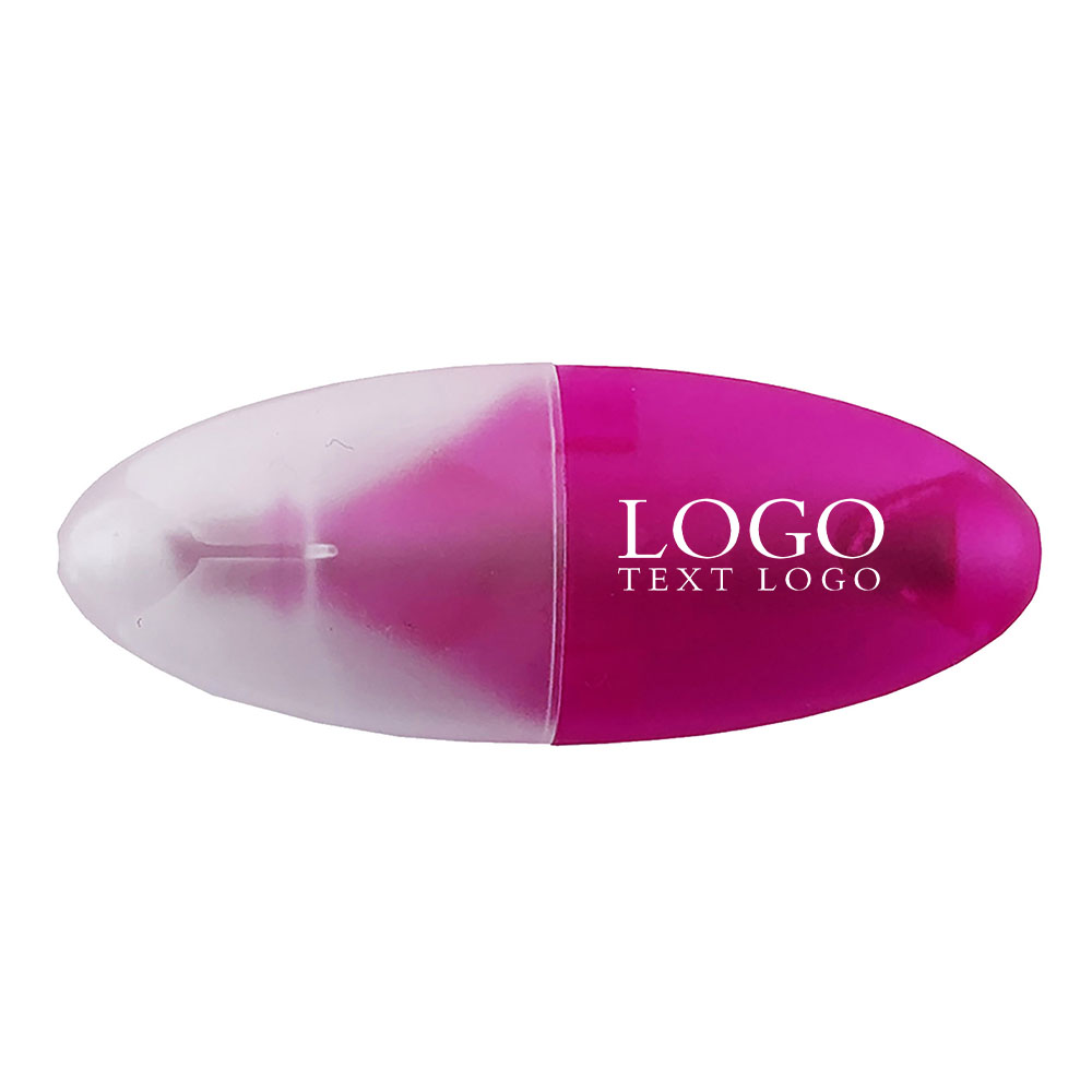Candy Color Mini Highlighter Bevel Tip Marker pink with logo