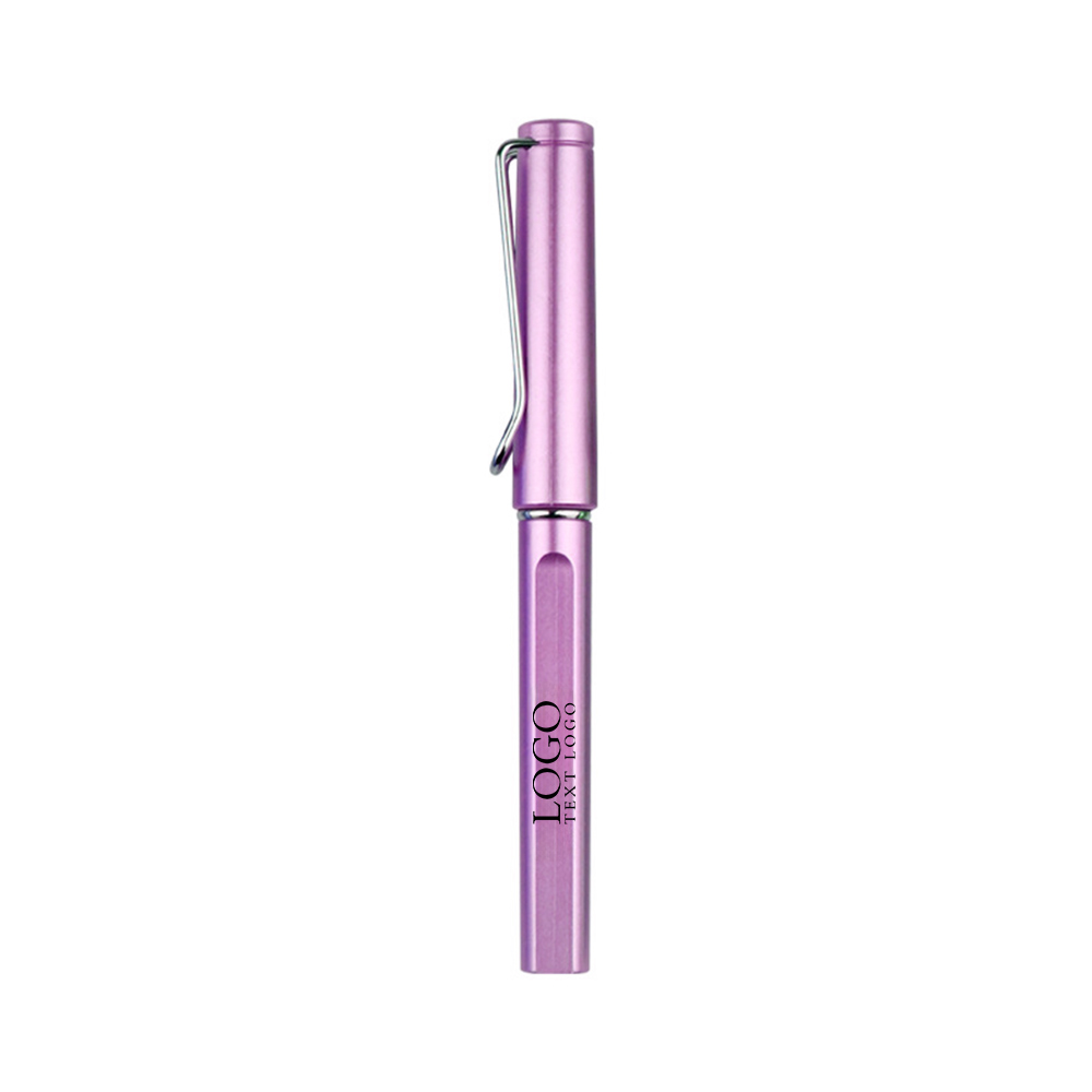 Custom Comfort Write Plastic Pen  purple with logo