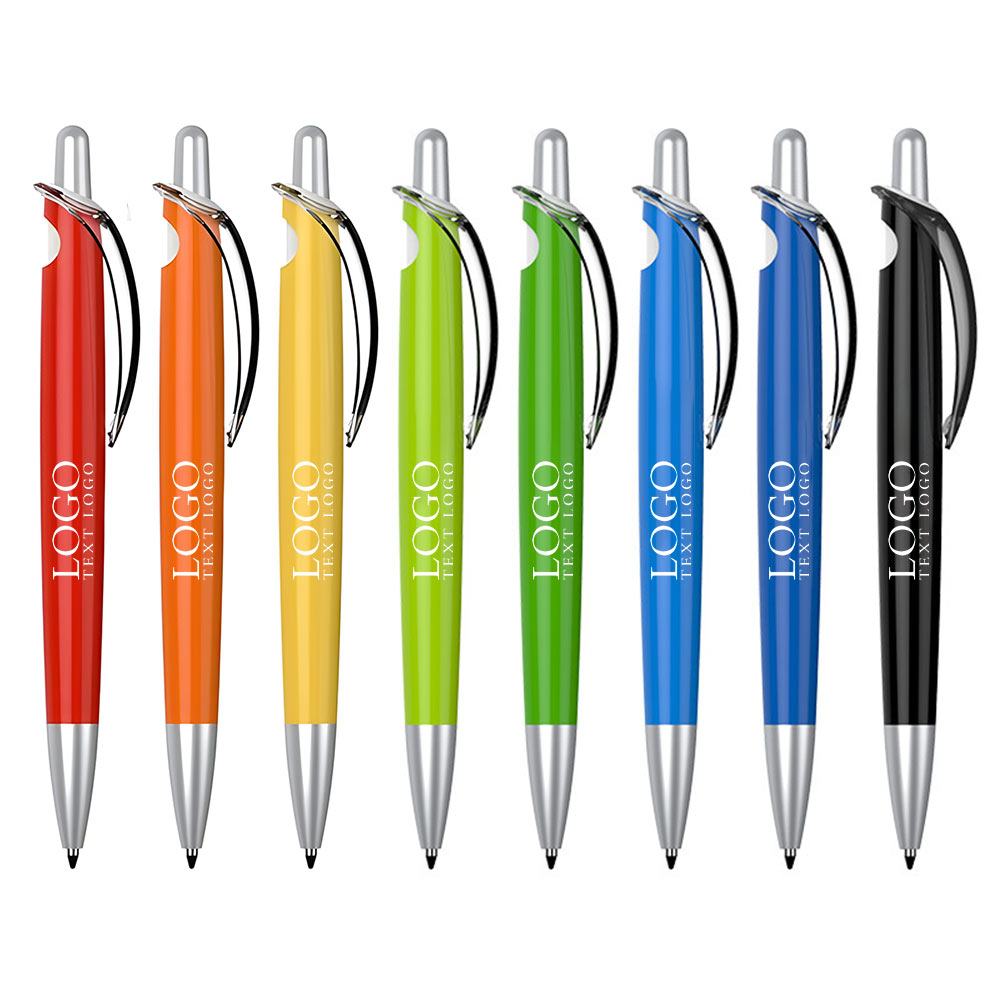 Customized Colorful and Shiny Plastic Click Action Pen combination