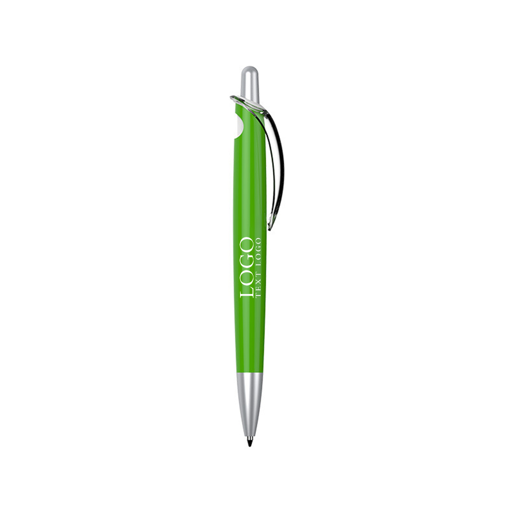 Customized Colorful and Shiny Plastic Click Action Pen dark green with logo