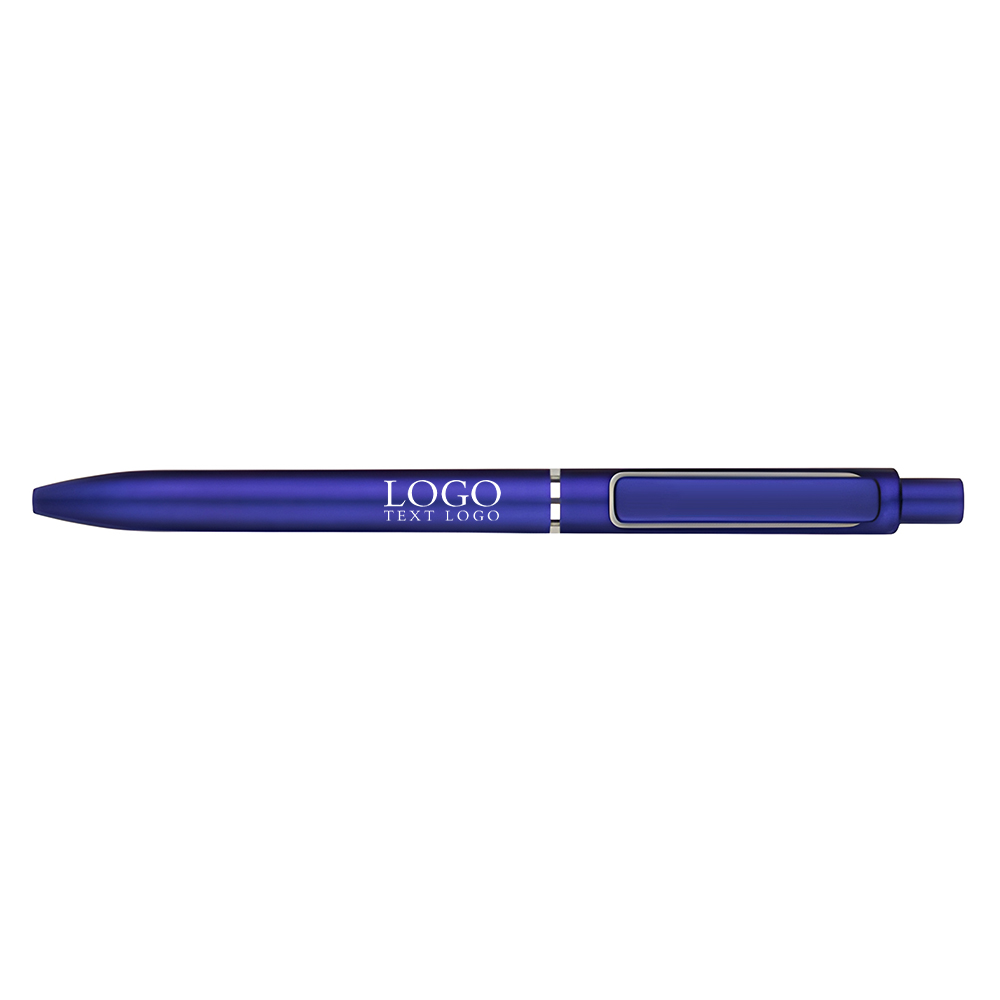 Customized Metallic Retractable Signature Pens+dark blue with logo