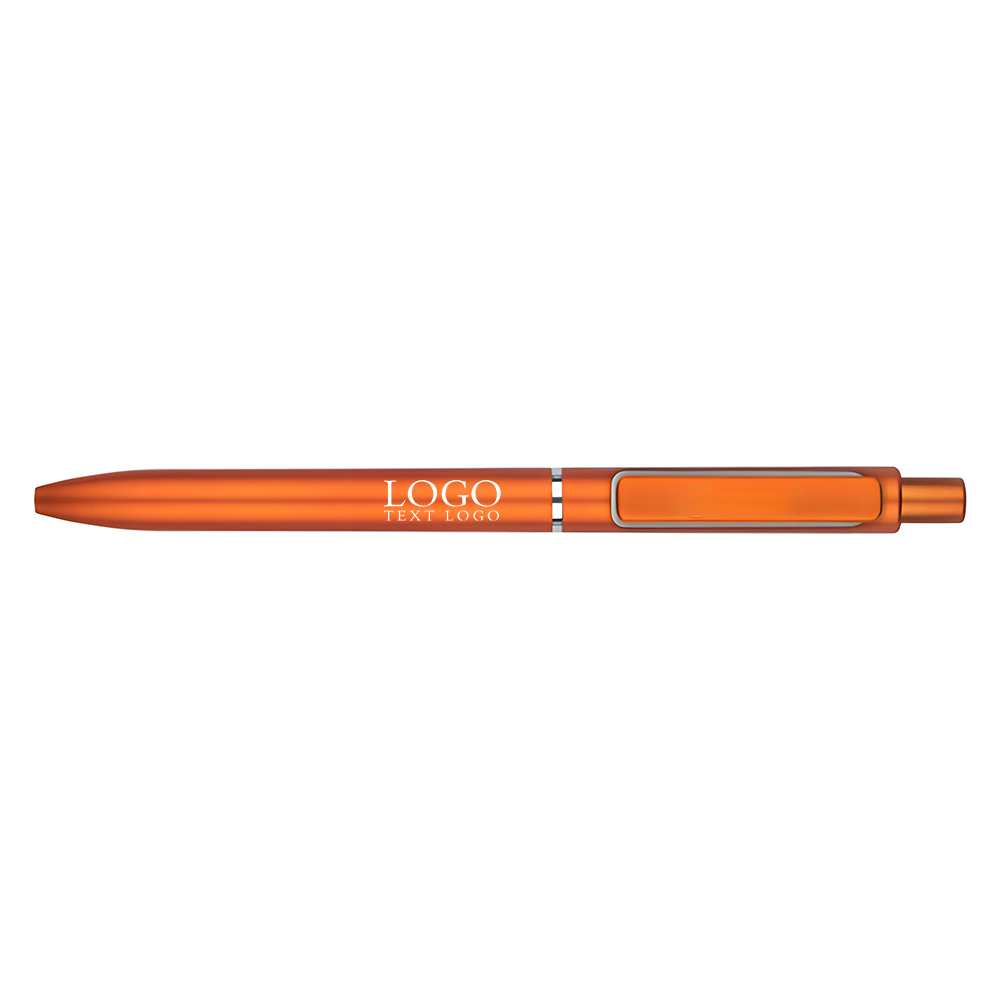 Customized Metallic Retractable Signature Pens+orange with logo
