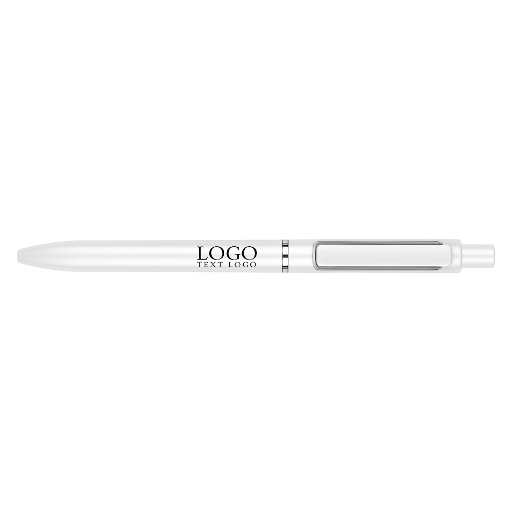 Customized Metallic Retractable Signature Pens+pearl white with logo