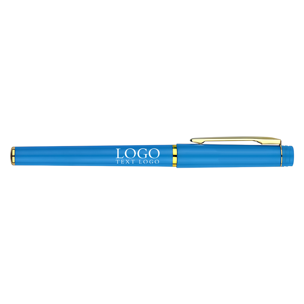 Metal clip business pen quality pen blue with logo