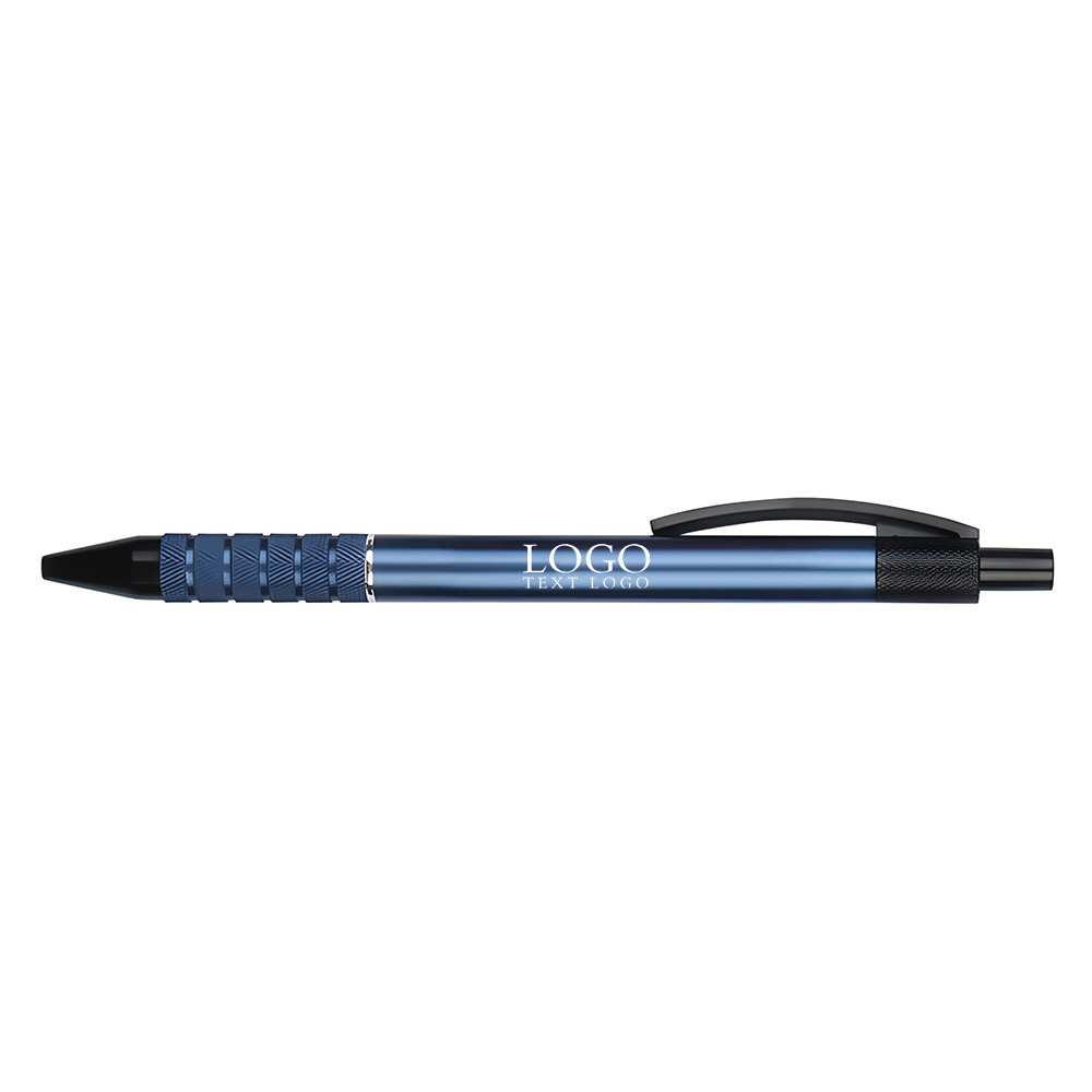 Metal custom advertising pen high quality wholesale push pen blue with logo