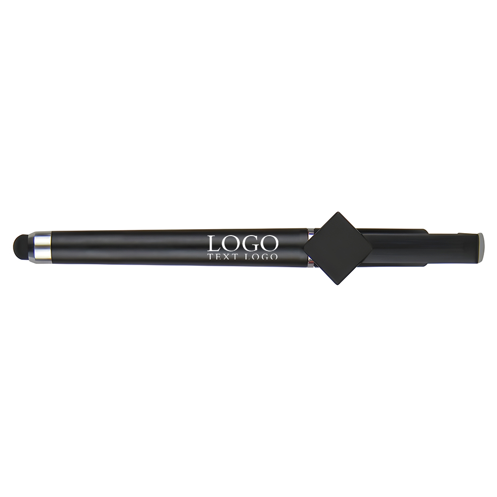 Multi-functional Pen & Phone Holder And Stylus+black with logo