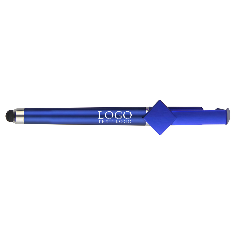 Multi-functional Pen & Phone Holder And Stylus+blue with logo