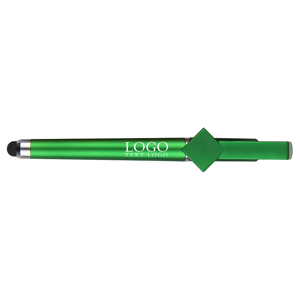 Multi-functional Pen & Phone Holder And Stylus+green with logo