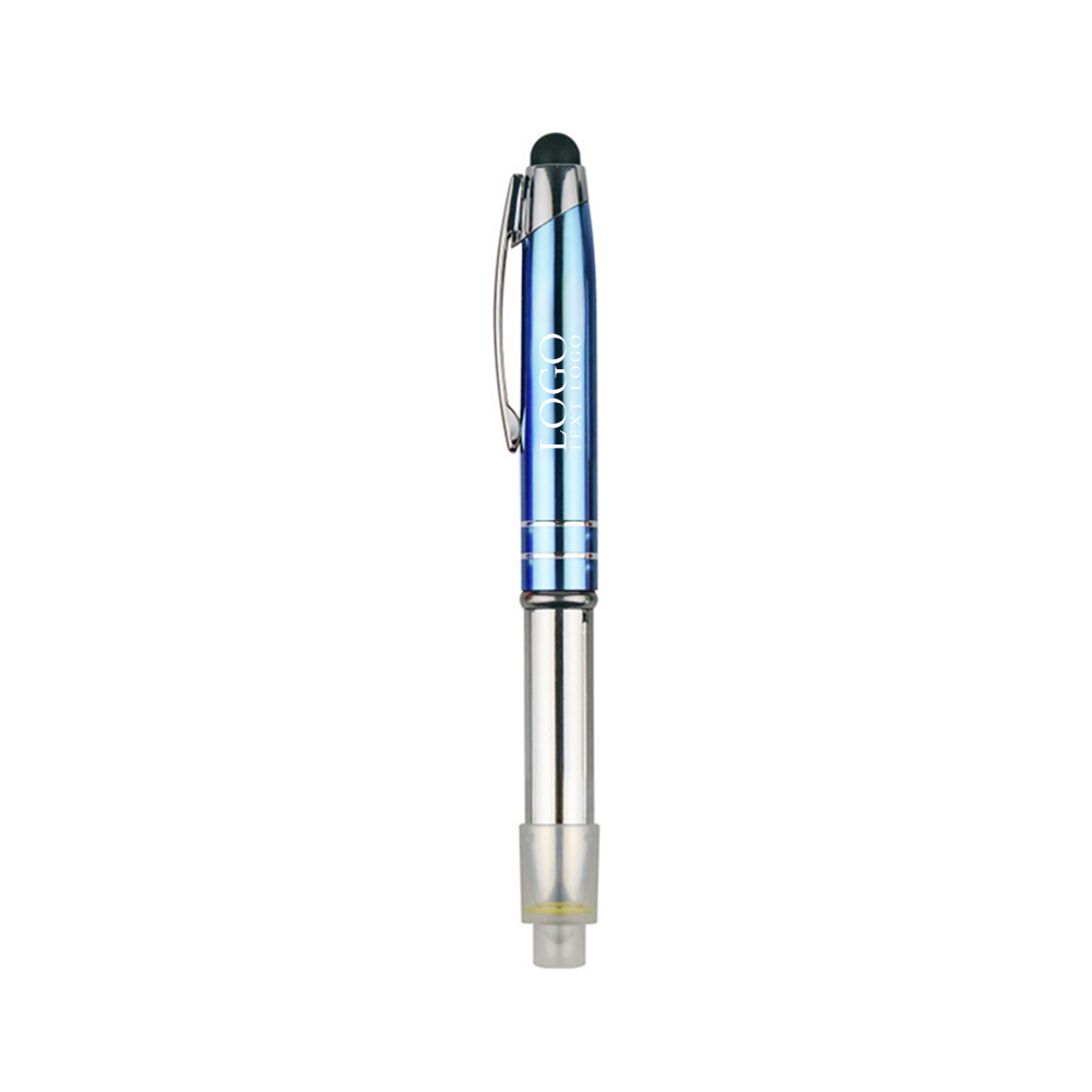 Personalized Pens with LED & Stylus+blue with logo