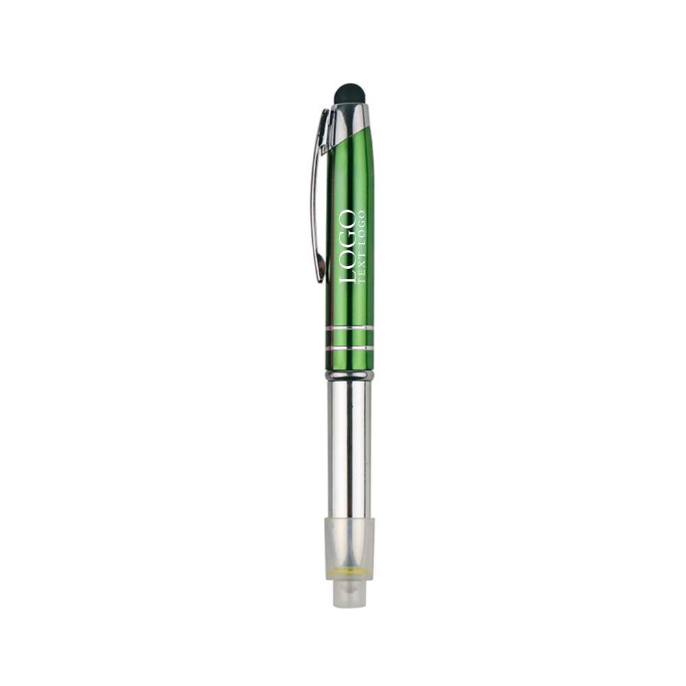Personalized Pens with LED & Stylus+green with logo