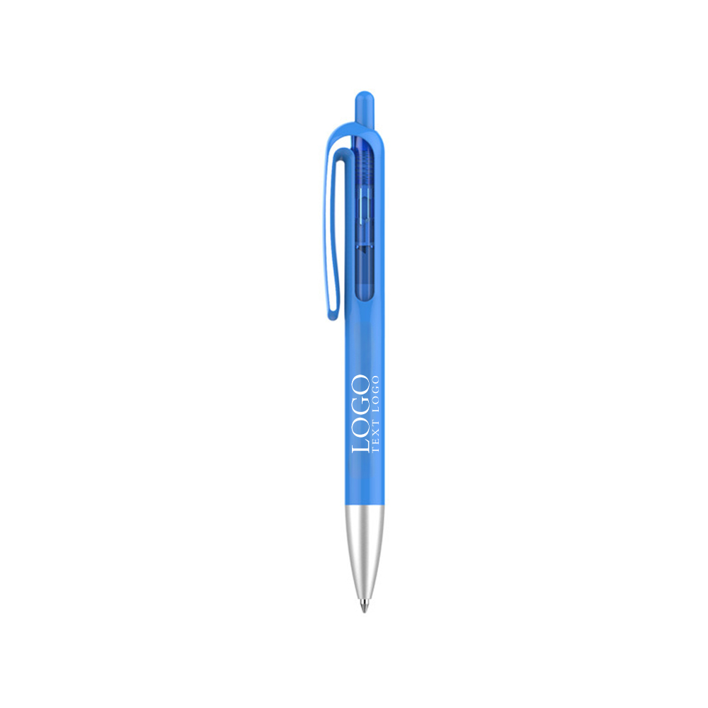 Gepersonaliseerde Shouter Plastic Pennen combinatie blauw met logo