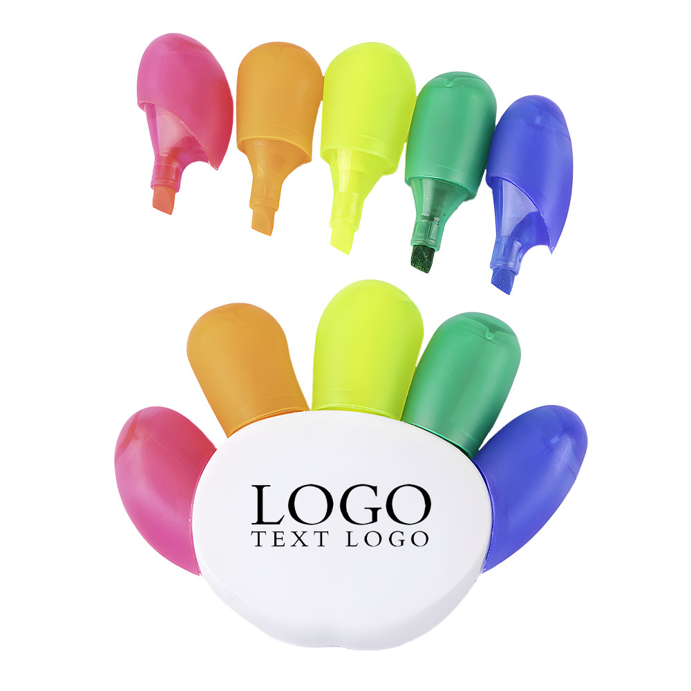 Unique Shaped Five Color Highlighter Pen-Combination chart